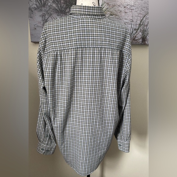 Timberland men’s classic green/white/brown plaid button down shirt, size large - Picture 7 of 11